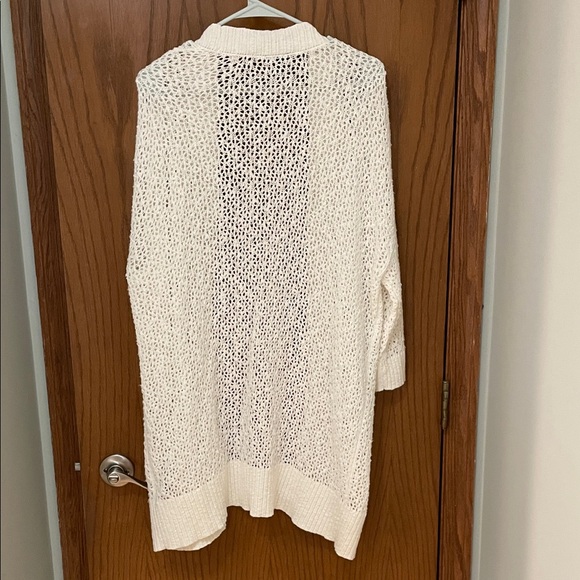 Torrid UEC size 1 (14/16) Cream Open-Knit Cardigan sweater - Picture 9 of 9